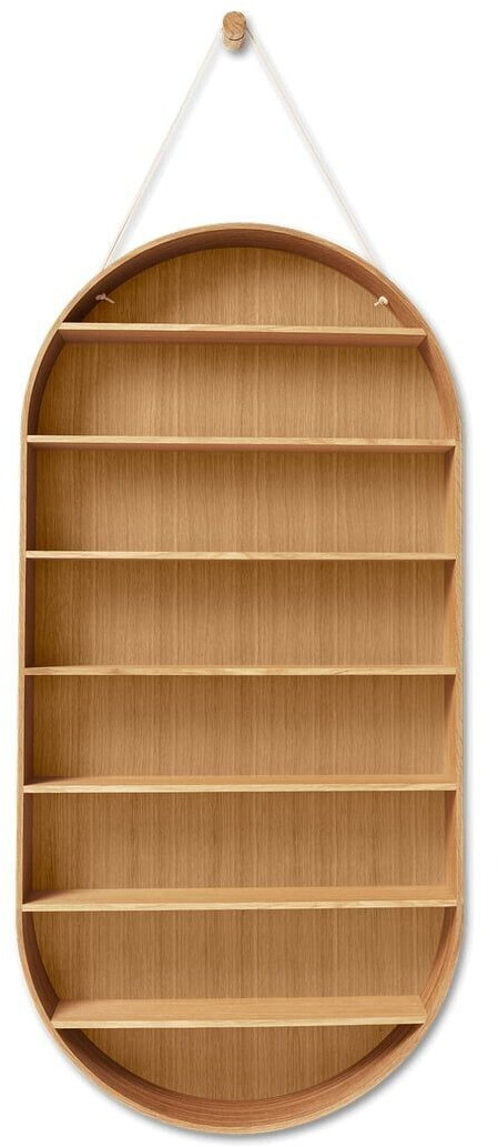 ferm LIVING Oval Dorm wall shelf, oiled oak