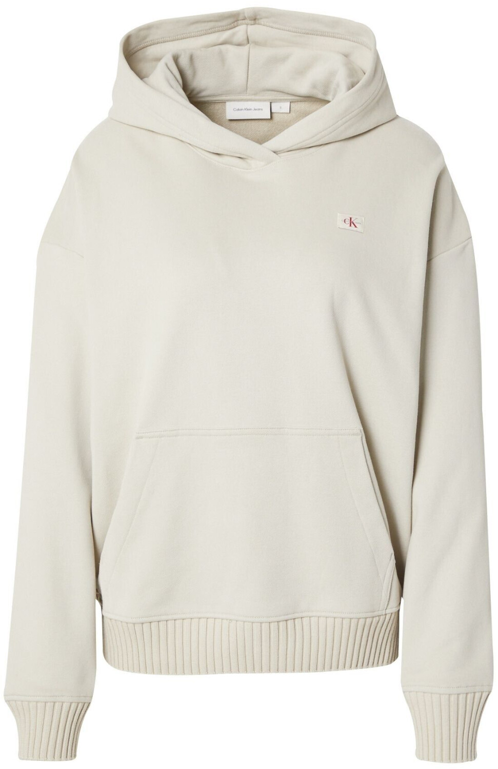 Calvin Klein Jeans Woven Label Peached Hoodie (J20J224173) white