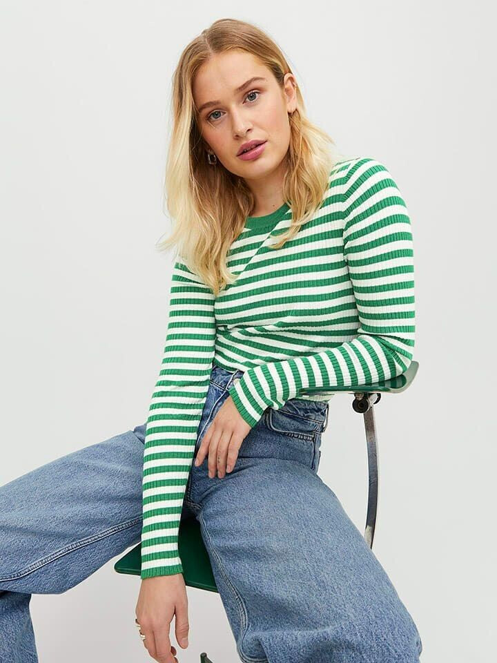Jack & Jones Jodi Tight Stripe Jjxx Pullover  (12250073-MediumGreen/Stripes/CloudDancer) ab 12,83 € | Preisvergleich bei  idealo.de