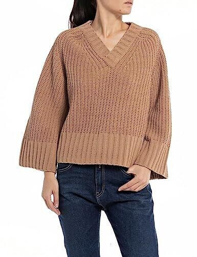 Replay Pullover With V-neck (DK3555.000.G22926) brown
