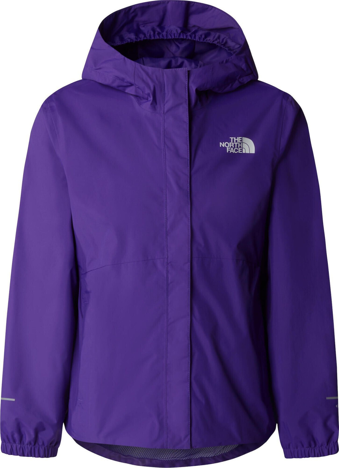 Purple north face rain jacket discount
