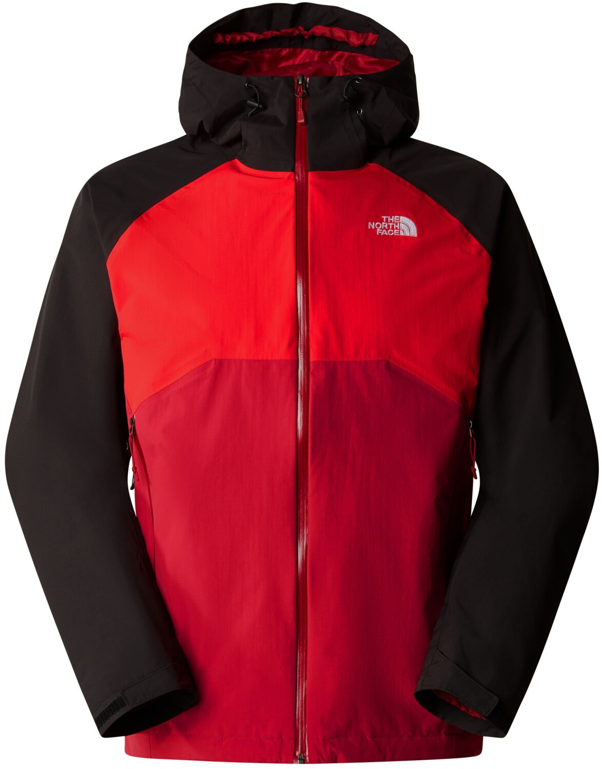 Red and grey north face jacket sales