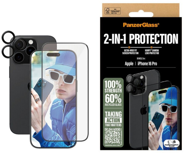 PanzerGlass 2-in-1 Set (1 Stück, iPhone 16 Pro), Smartphone Schutzfolie, Transparent, Bild 4