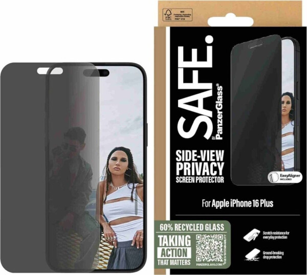 PanzerGlass Safe. (1 Stück, iPhone 16 Pro Max), Smartphone Schutzfolie, Transparent