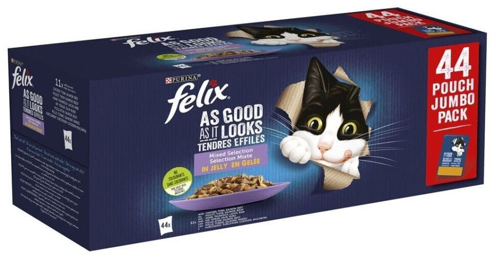 Felix Fantastic Favorite Selections in Gelatin Pack Jumbo Pack (44 x 85g)
