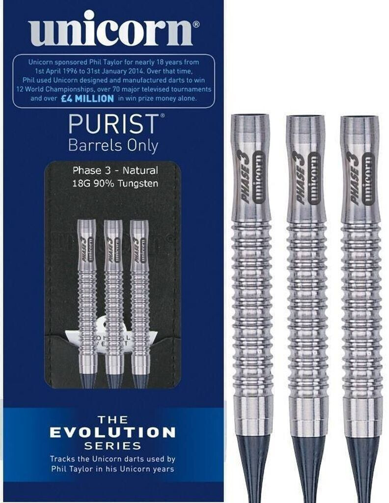 Unicorn Darts Evolution Phase 3 - Purist Barrels Only - Phil Taylor - 18g