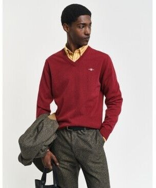 GANT Superfine Lambswool V-Neck Sweater (87212-604)