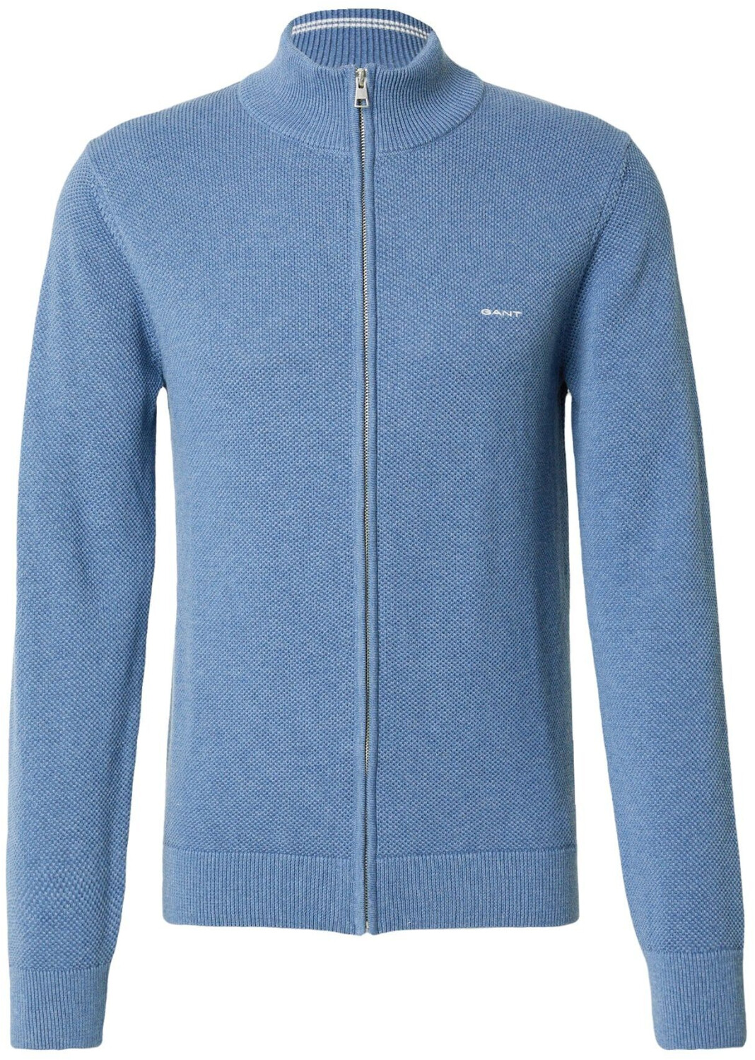 GANT Cotton piqué cardigan (8040524) denim blue melange