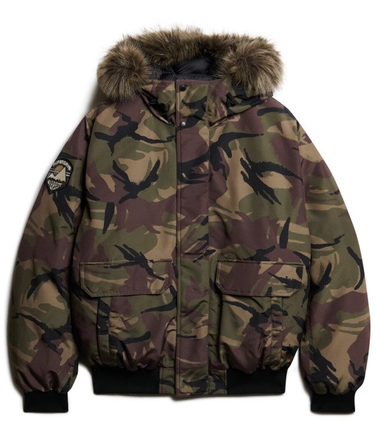 Faux fur camo parka deals