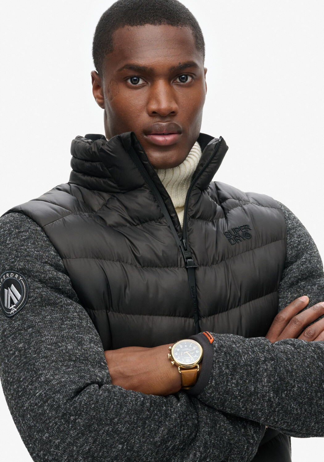 Superdry wool padded hybrid jacket cheap