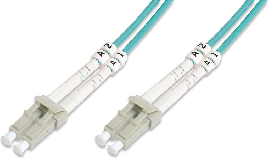 Digitus Professional Patch-Kabel LC Multi-Mode (M) bis LC Multi-Mode (M) Glasfaser 50/125 Mikrometer OM3 halogenfrei Türkis