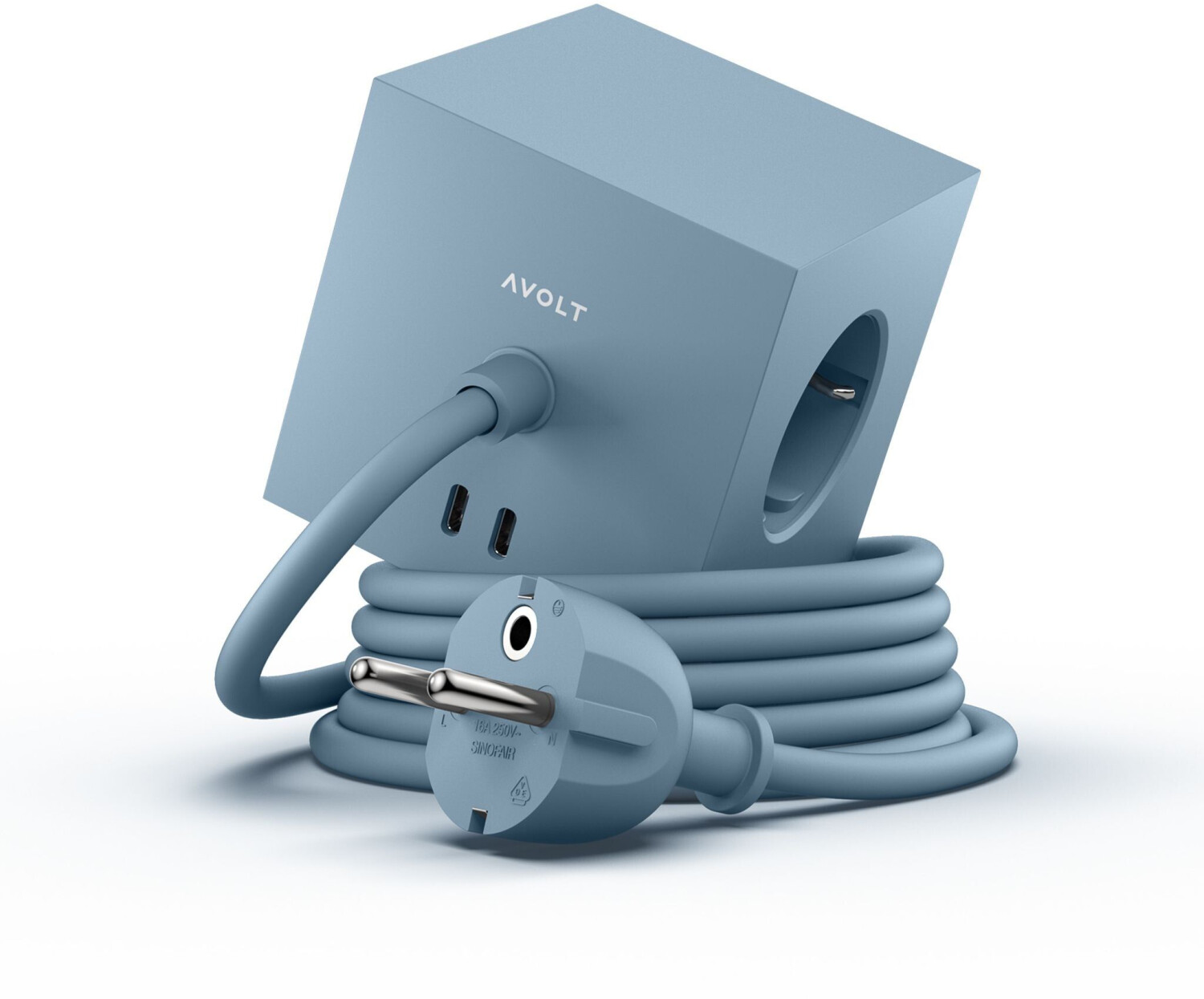 Avolt Square 1 USB-C 30W 1,8 m Shark Blue
