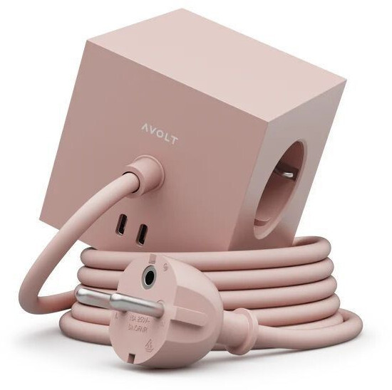 Avolt Square 1 USB-C 30W 1,8 m Old Pink