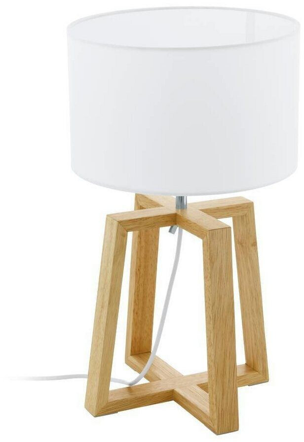 Eglo Table lamp Chietino 1 table lamp, white, nature, FSC certified, E27, including switch