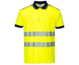 Portwest Warning protection Polo-Shirt T180 PW3 yellow/marine