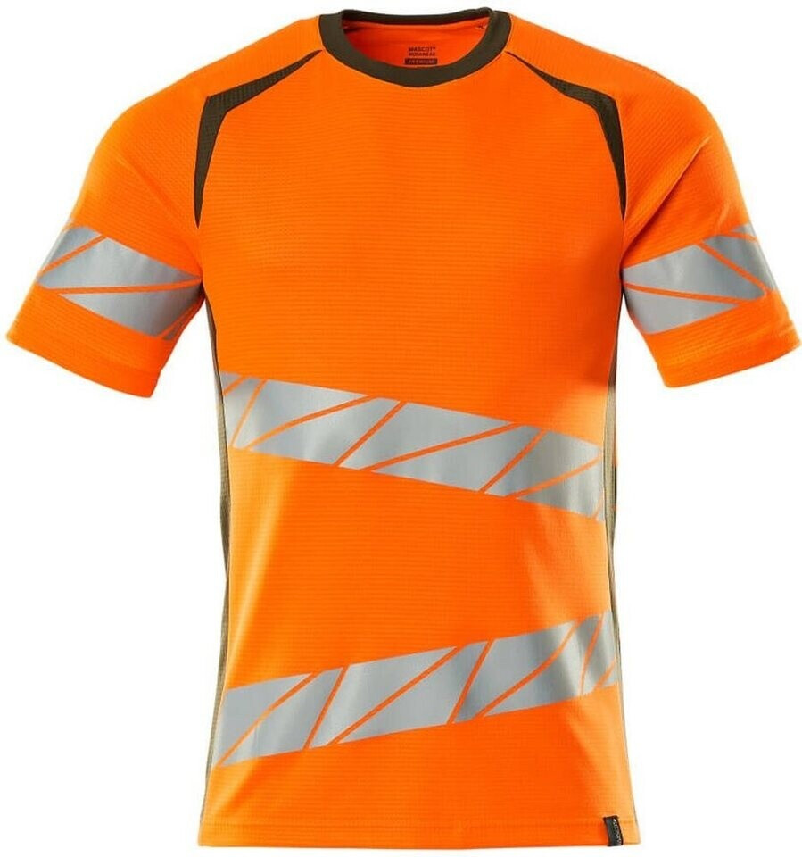 Mascot Workwear Warning protection T-Shirt ACCELERATE SAFE UV-Protection orange/moosgreen