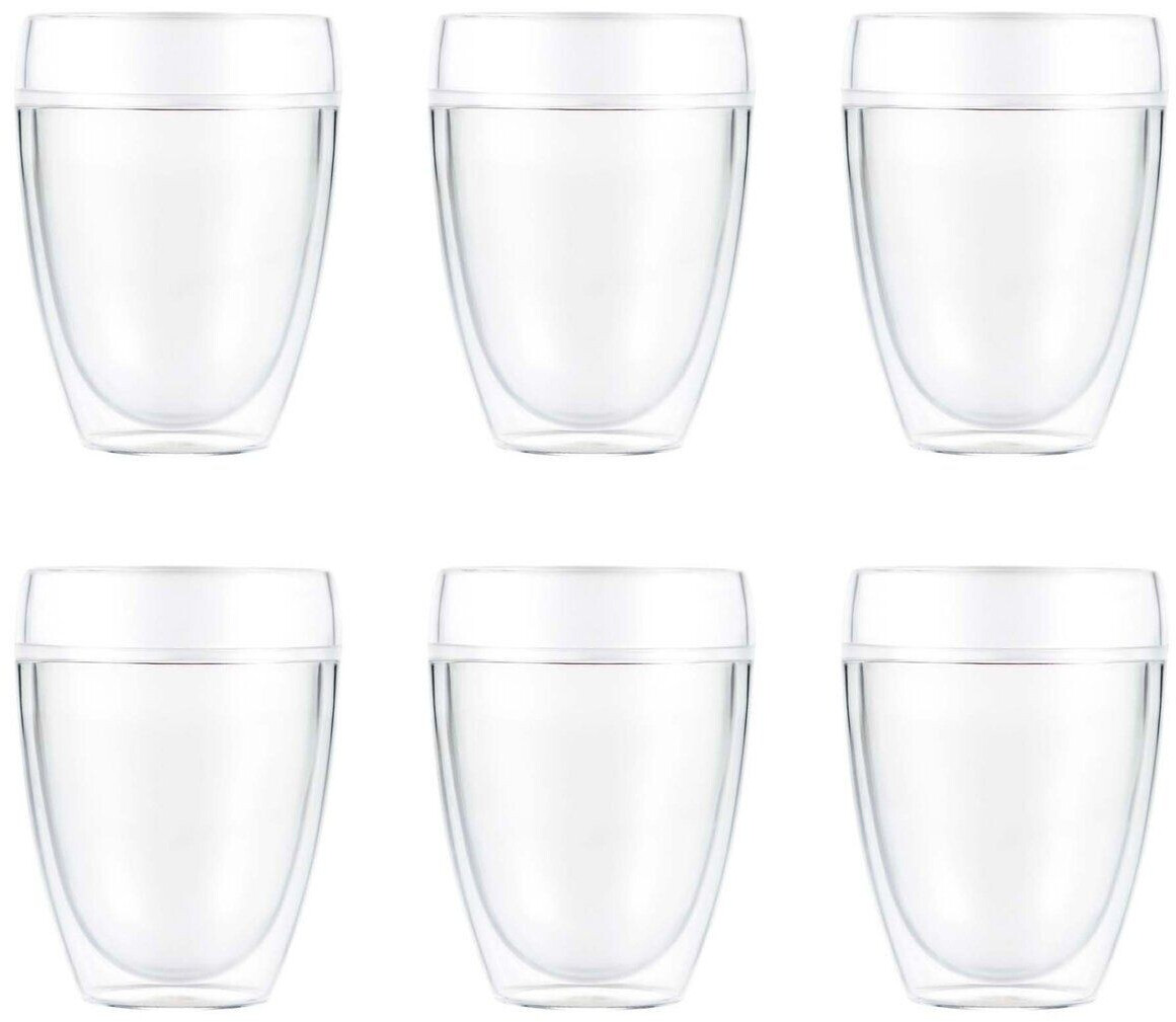 Bodum GmbH 6x double-walled coffee mugs Pavina each approx. 350 ml transparent