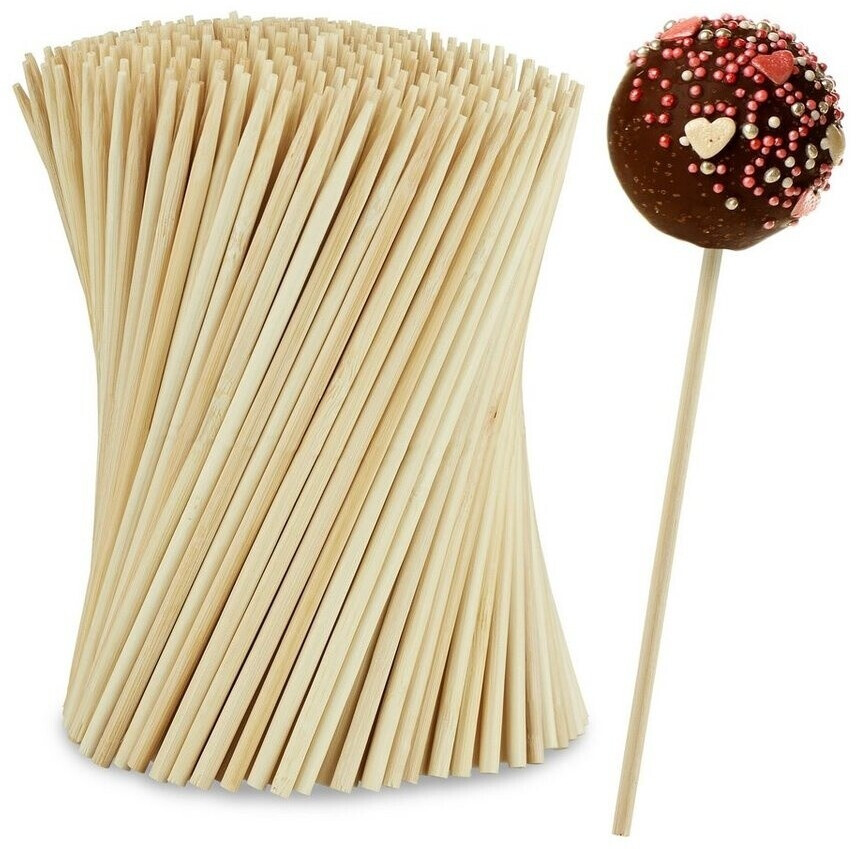 Relaxdays 400x cake pop stick, baking utensils, brown