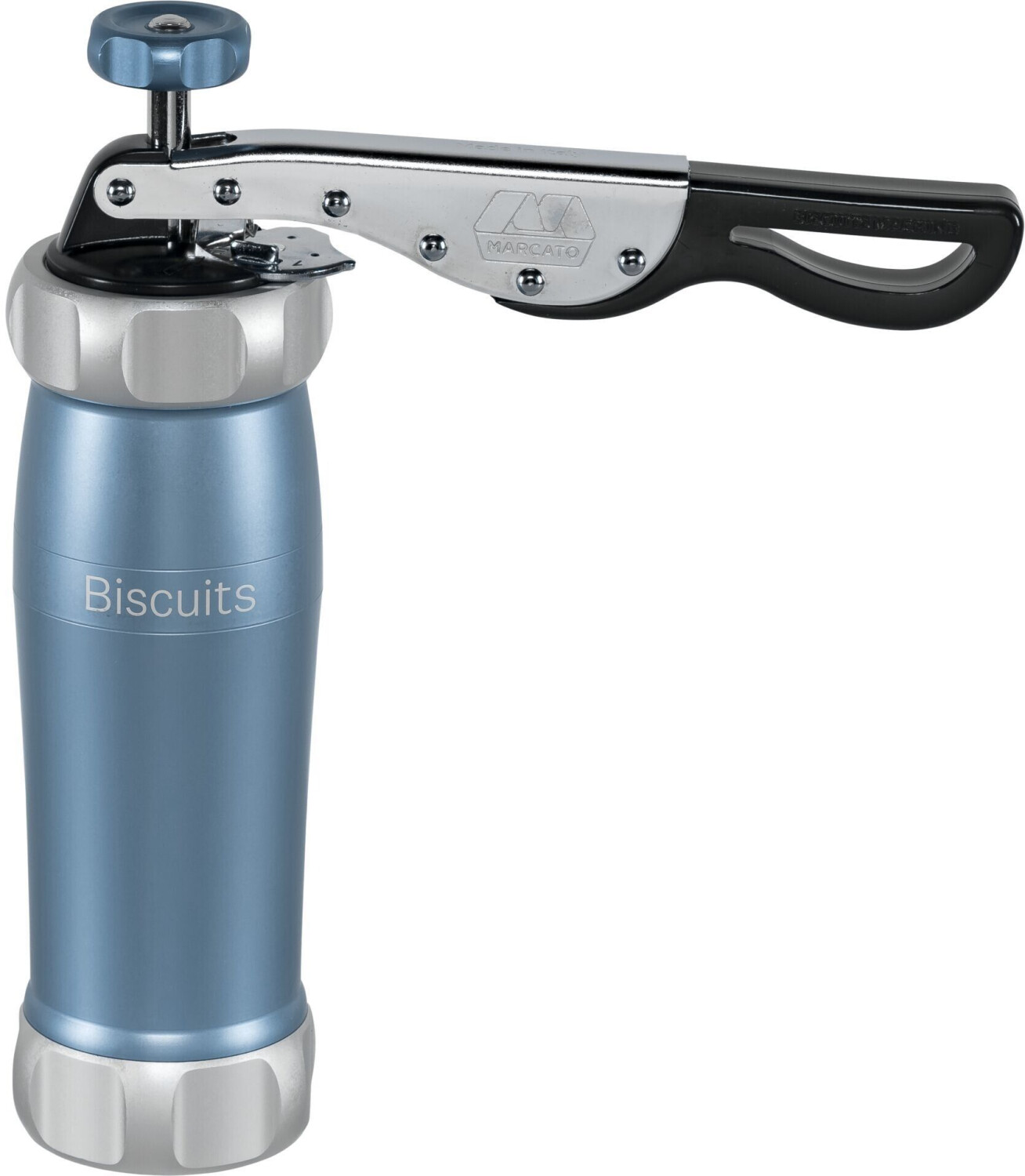 Marcato Pastry press powder blue, cookie cutter, blue