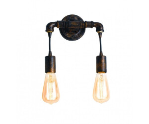 Retro Wandlampe Vintage Industriedesign – Wasserrohr-Optik, E27, Metall Rostfarben, Für Flur & Schlafzimmer