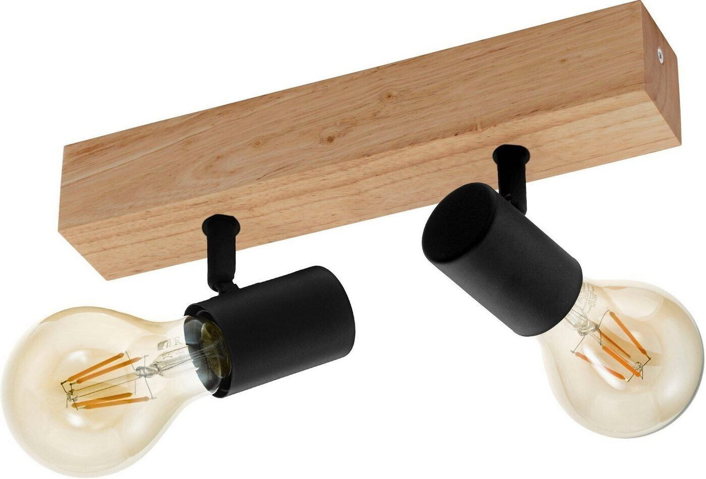 Eglo 2-spot Townshend 3 black natural 30 x 5 cm E27 - [GLO773056381]