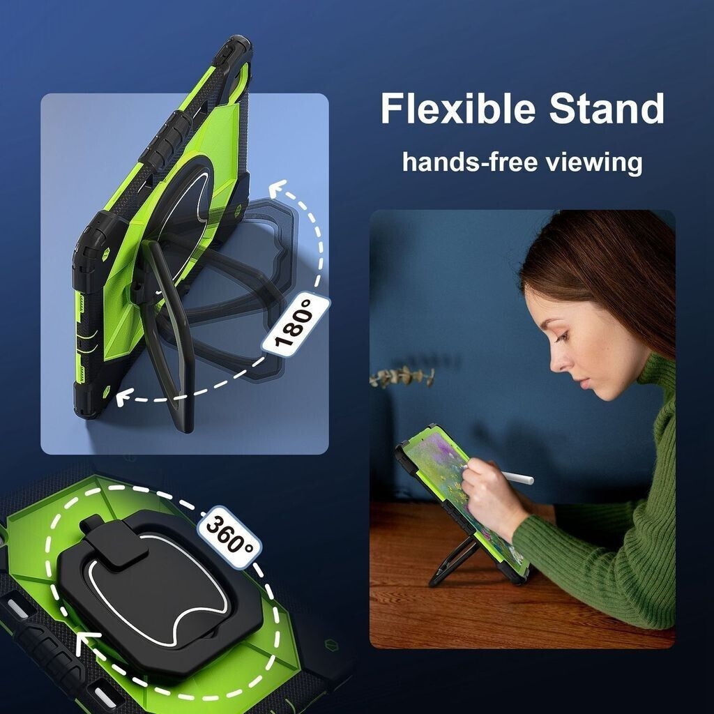 Wigento Für Apple iPad Air 13 2024 Robuste Hybrid 360 Grad Tasche Hülle