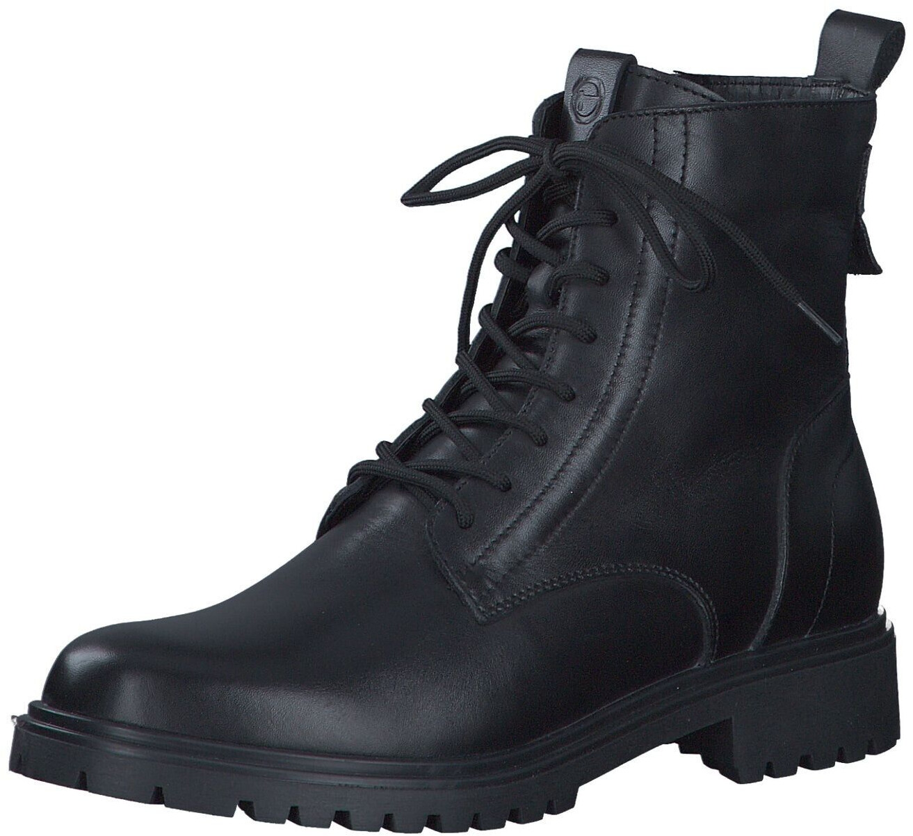 Tamaris black leather boots discount