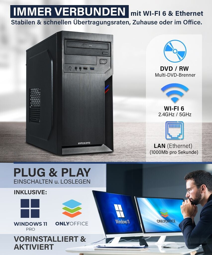 Hyper Byte Office PC i7 / 16GB / 512GB / Win 11 Pro ab 369