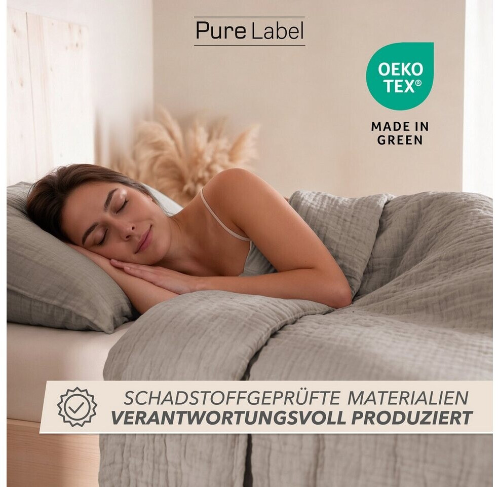 Pure Label 4-teilig Musselin Bettwäsche-Set 80x80+135x200 cm taupe ab 69,95 € (Oktober 2026)
