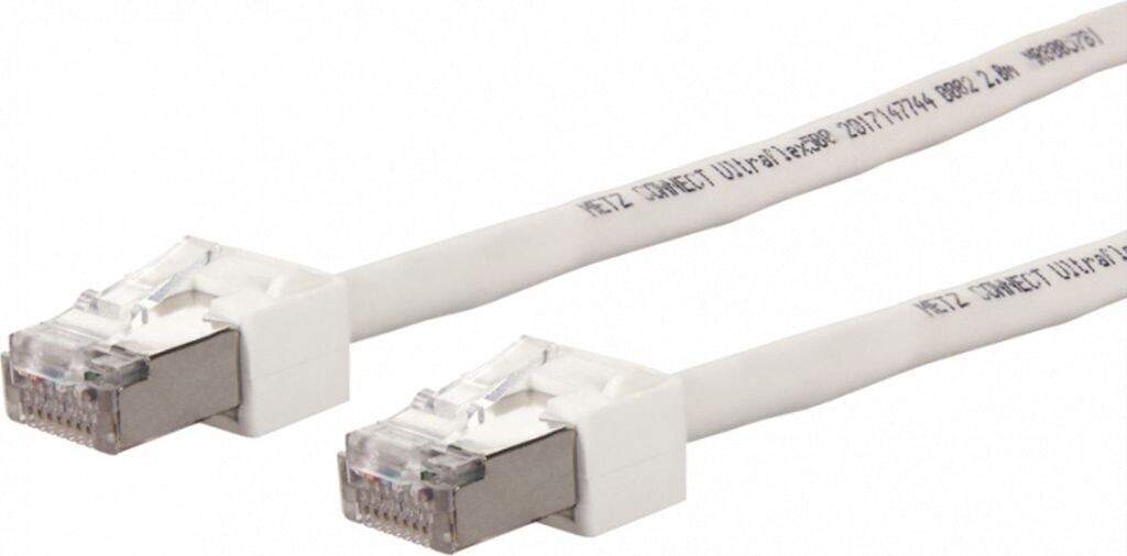Metz Connect Ultrafl. PK VoIP 1m C6A26 2RJ45 cremeweiß (ws) 13084U108