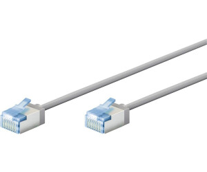 Goobay Ultraflexibles CAT 6A Patchkabel slim U/FTP grau extrakurze Stecker reiner (74305)