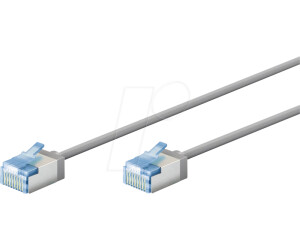 Goobay Ultraflexibles CAT 6A Patchkabel slim U/UTP grau extrakurze Stecker reiner (74224)