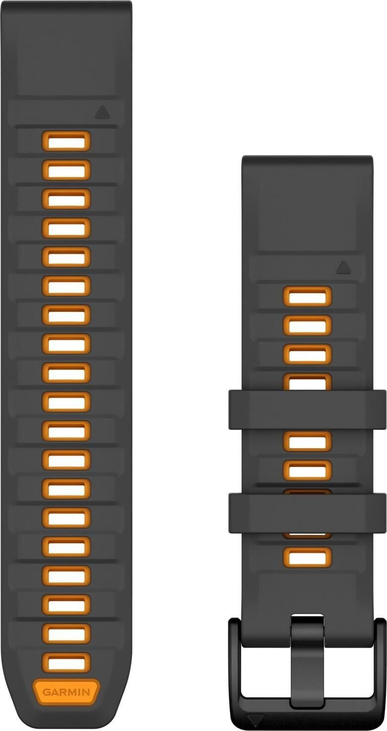 Garmin QuickFit 22 Watch Strap Silicone Graphite/Spark Orange (010-13392-05)