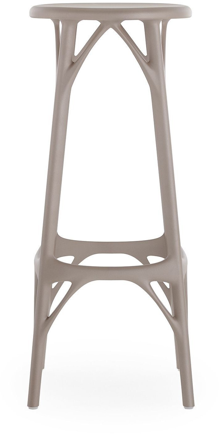 Kartell A.I. Stool Light bar stool - gray plastic (210) height 75 cm