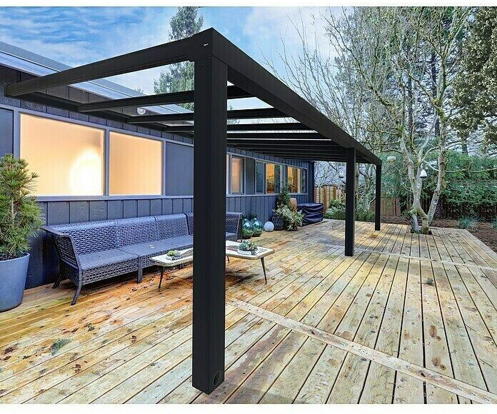Canopia By Palram Stockholm 740 x 340 cm Anthracite Grey Polycarbonate Clear