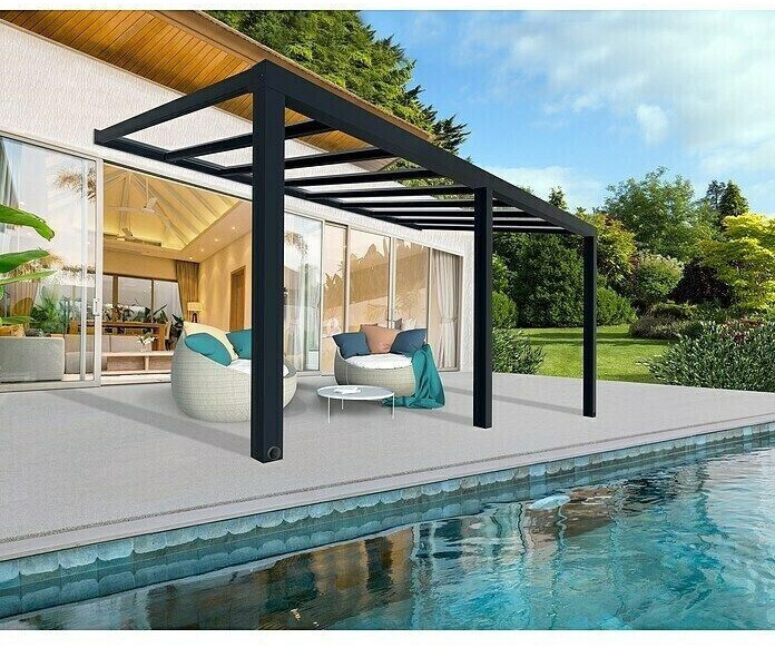 Canopia By Palram Stockholm 590 x 340 cm Anthracite Grey Polycarbonate Clear