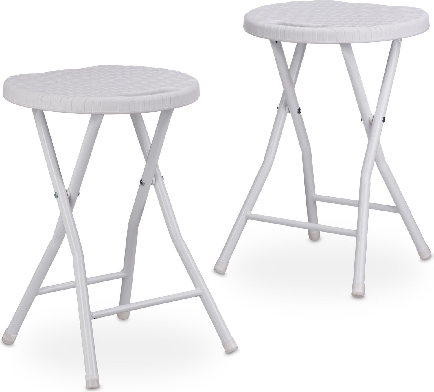 Relaxdays Bastian folding stool set of 2 45 x 32.5 x 29 cm (HxWxD) plastic white