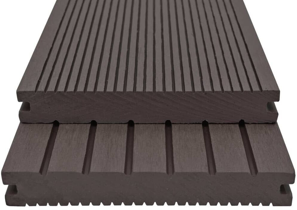 vidaXL WPC Solid decking boards with accessories 15 m² 4 m Dark brown