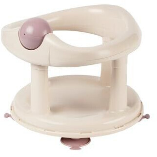 Bebeconfort Swivel Bath Seat 6-12 Months Max. 10 kg Child Bath Support Seat Baby Bath Seat Non-Slip Baby Bath Chair Ergonomical Suction Cups Color Beige