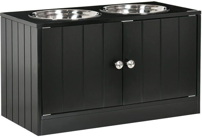 Pawhut Gamelles chiens surélevées 60 x 30 x 35,5 cm noir (D08-040V00BK)