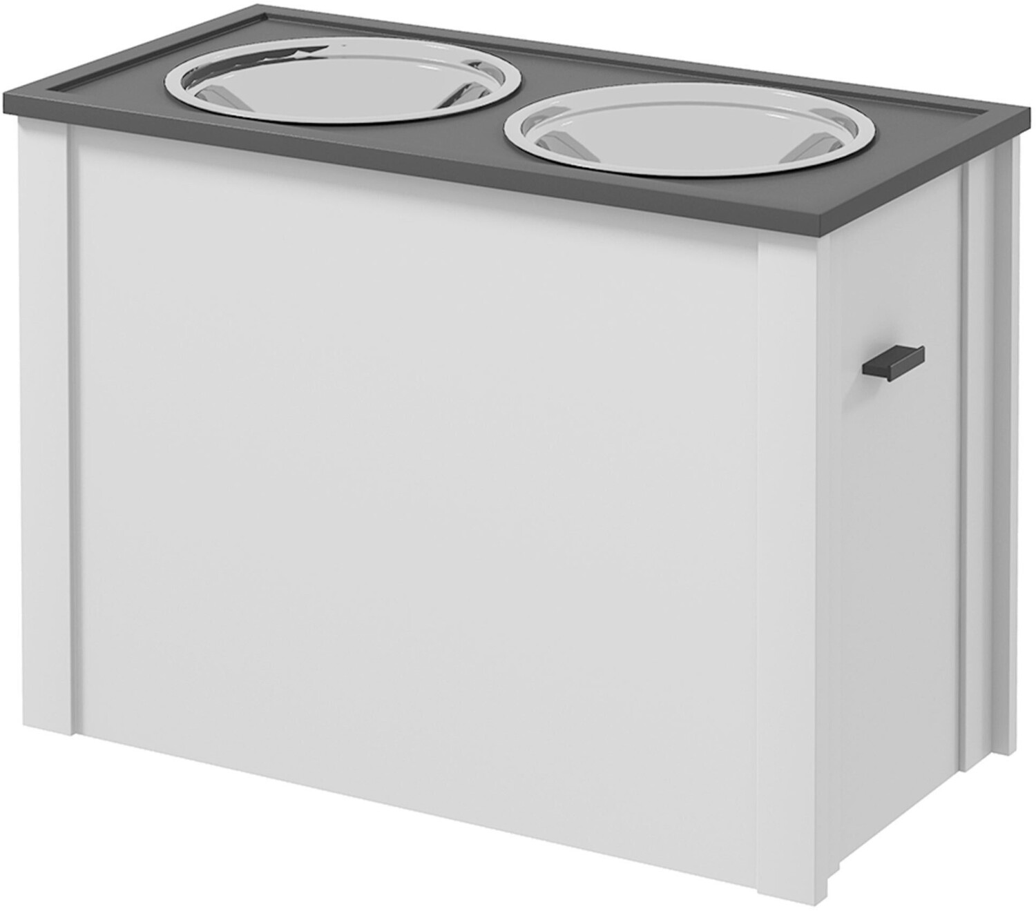 Pawhut Gamelle double surélevée pour chien 60 x 30 x 42 cm blanc (D08-053V00WT)