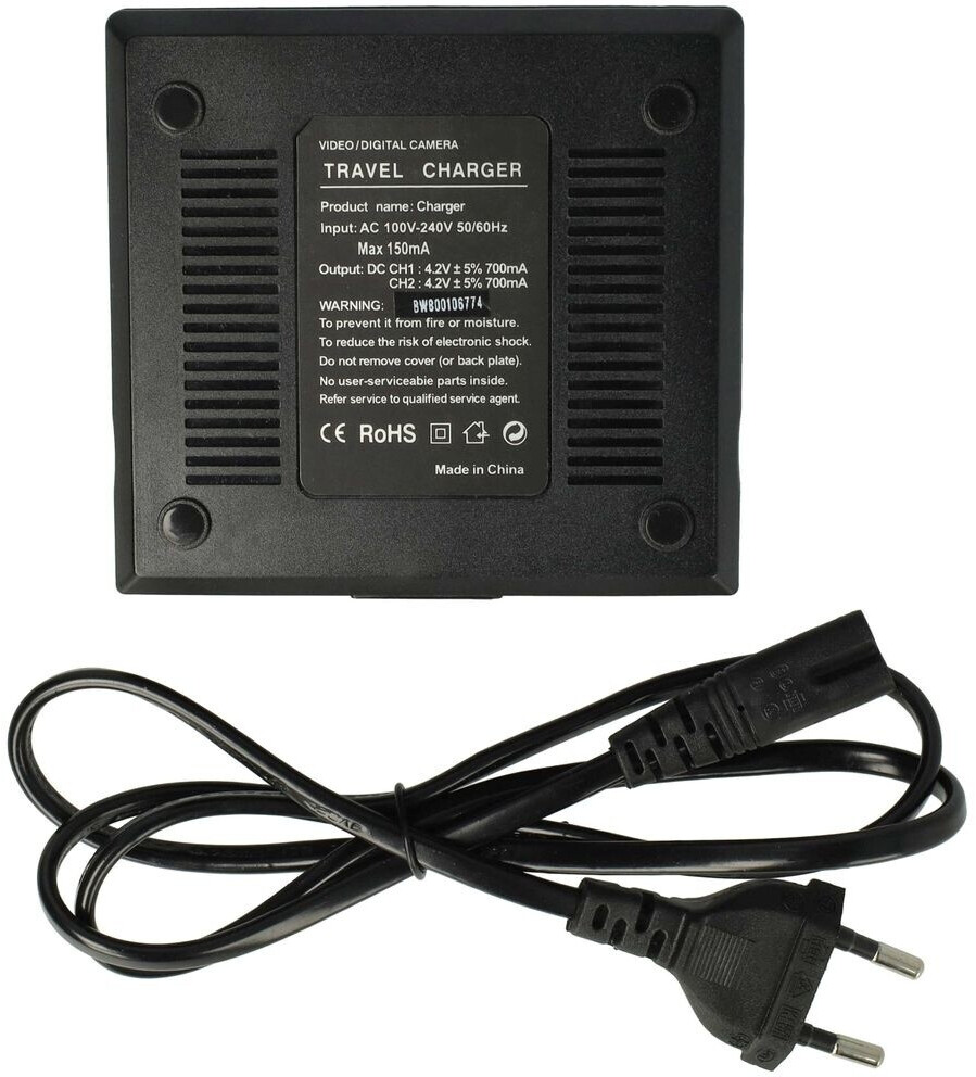 vhbw Dual Ladegerät kompatibel mit Canon Legria HF S200 HD, HF S20 HD, HF S10 HD, HF S11