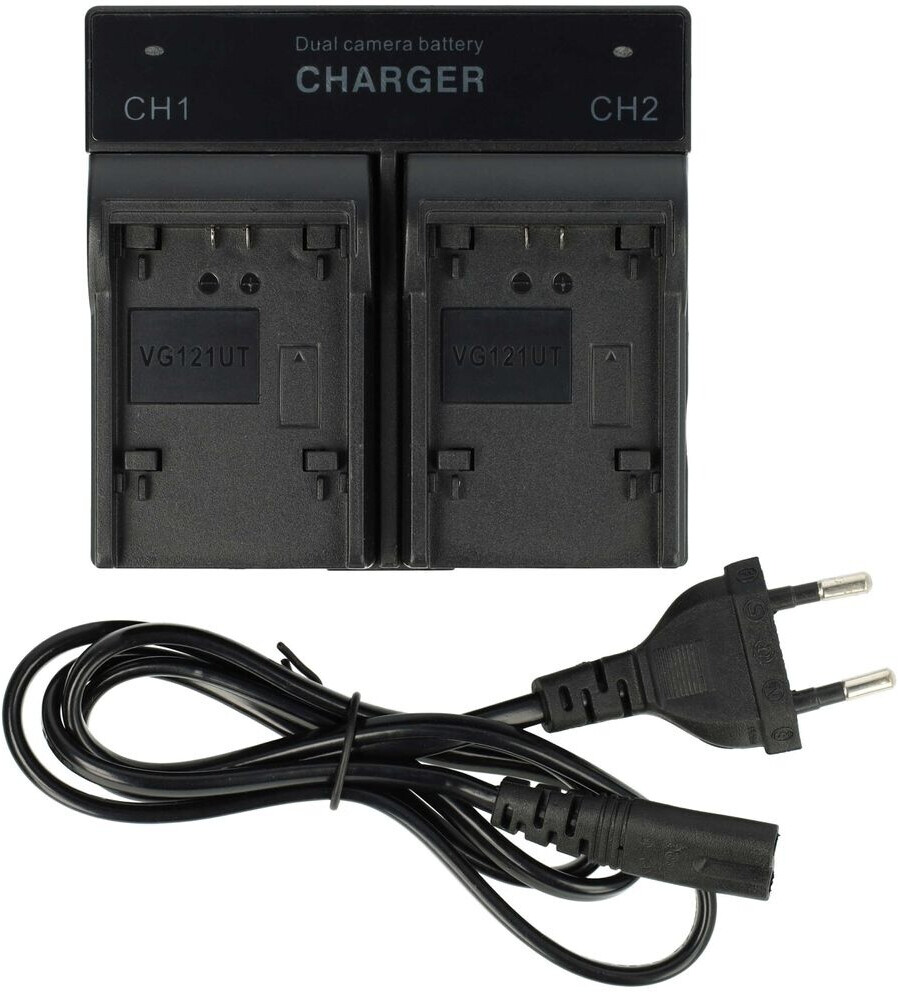 vhbw Dual Ladegerät kompatibel mit JVC Everio GZ-EX315, GZ-EX315BEU, GZ-EX315SEU, GZ-EX315WEU, GZ-EX510 Kamera Camcorder Action Cam-Akku