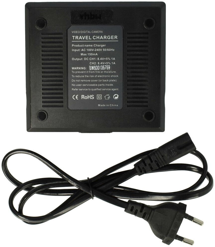 vhbw Dual Ladegerät kompatibel mit Canon BP-911, BP-914, BP-915, BP-924, BP-927, BP-930 Kamera Camcorder/Akku - Ladeschale, Ladestandsanzeige