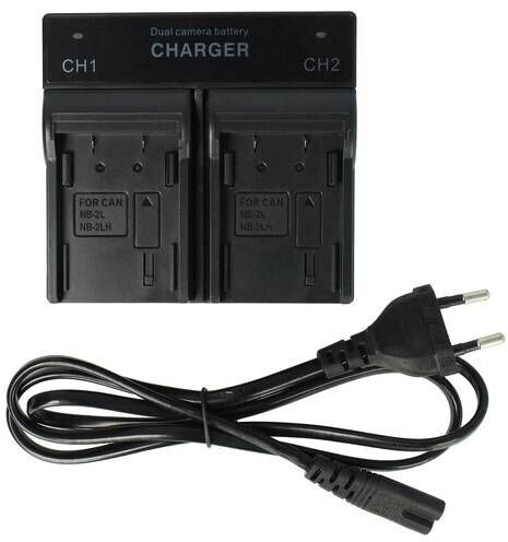 vhbw Dual Ladegerät kompatibel mit Canon EOS , 5D Mark III, 5D Mark II Kamera Camcorder/Akku - Ladeschale, Ladestandsanzeige, 4.2 / 8.4 V