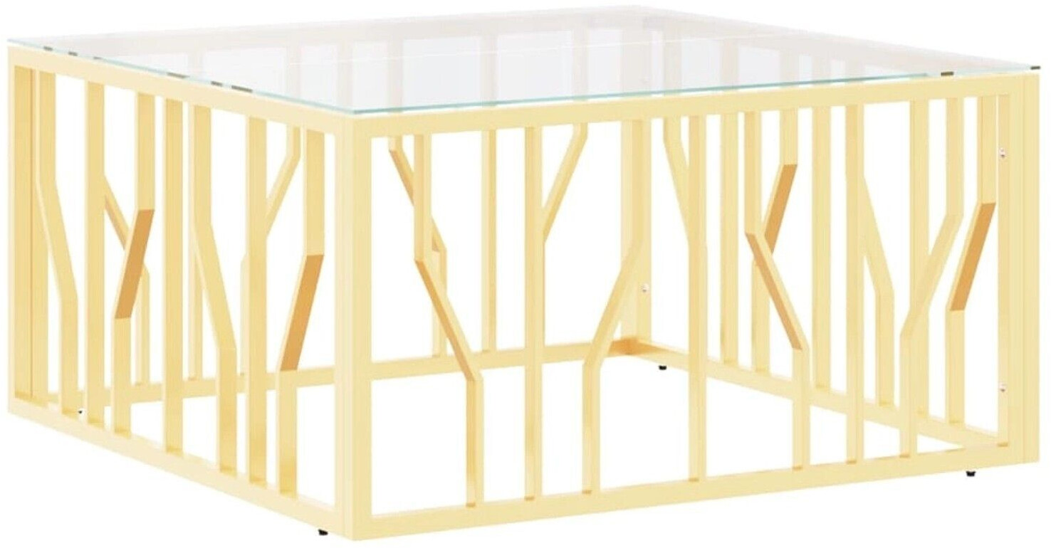 vidaXL Coffee table Golden 80x80x40 cm stainless steel/glass model 3