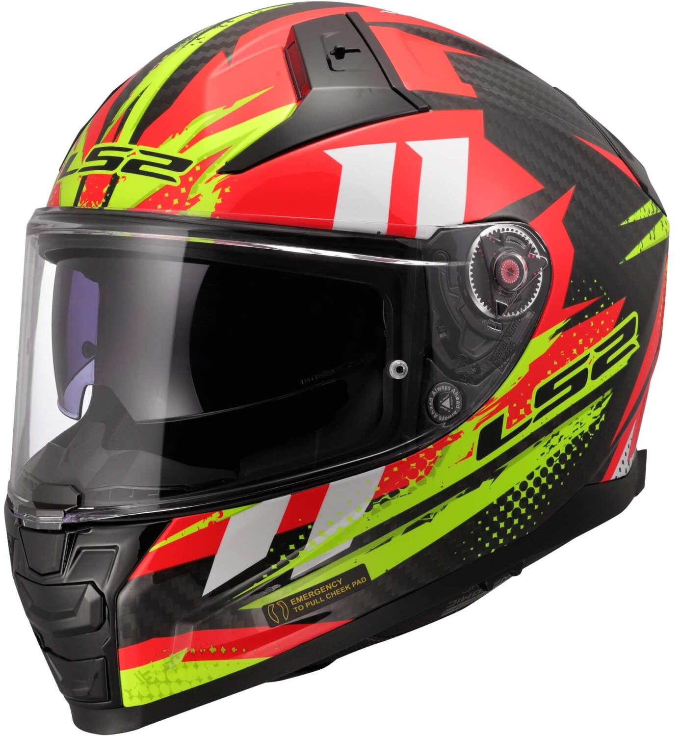 LS2 FF811 Vector II Carbon Tantic red/yellow