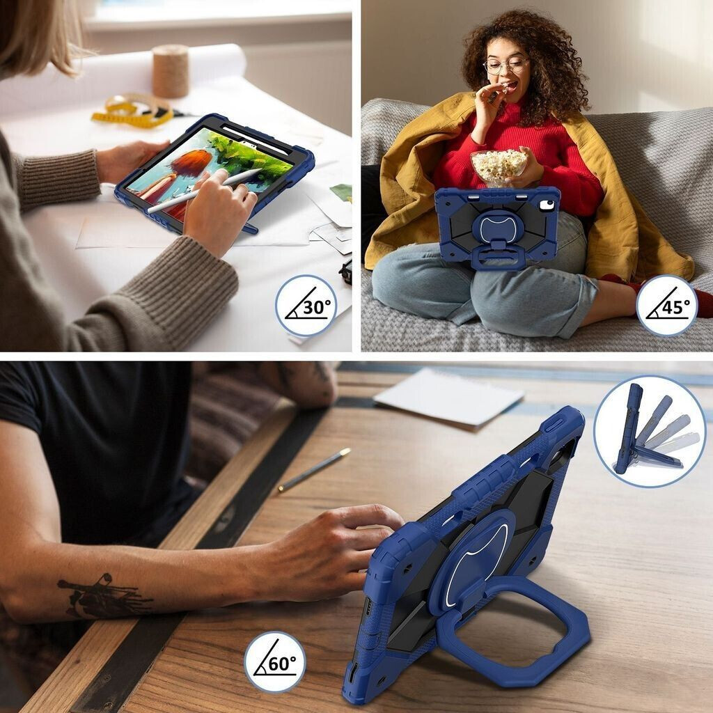 Wigento Für Apple iPad Air 11 2024 / Air 5 / 4 Robuste Hybrid 360 Grad