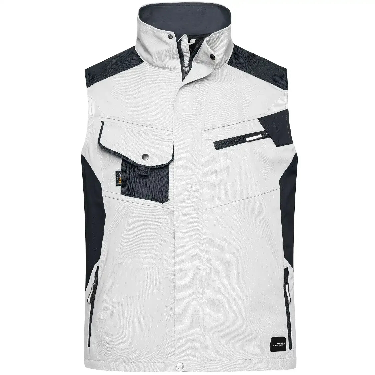 James & Nicholson Arbeitsweste JN822 white/carbon