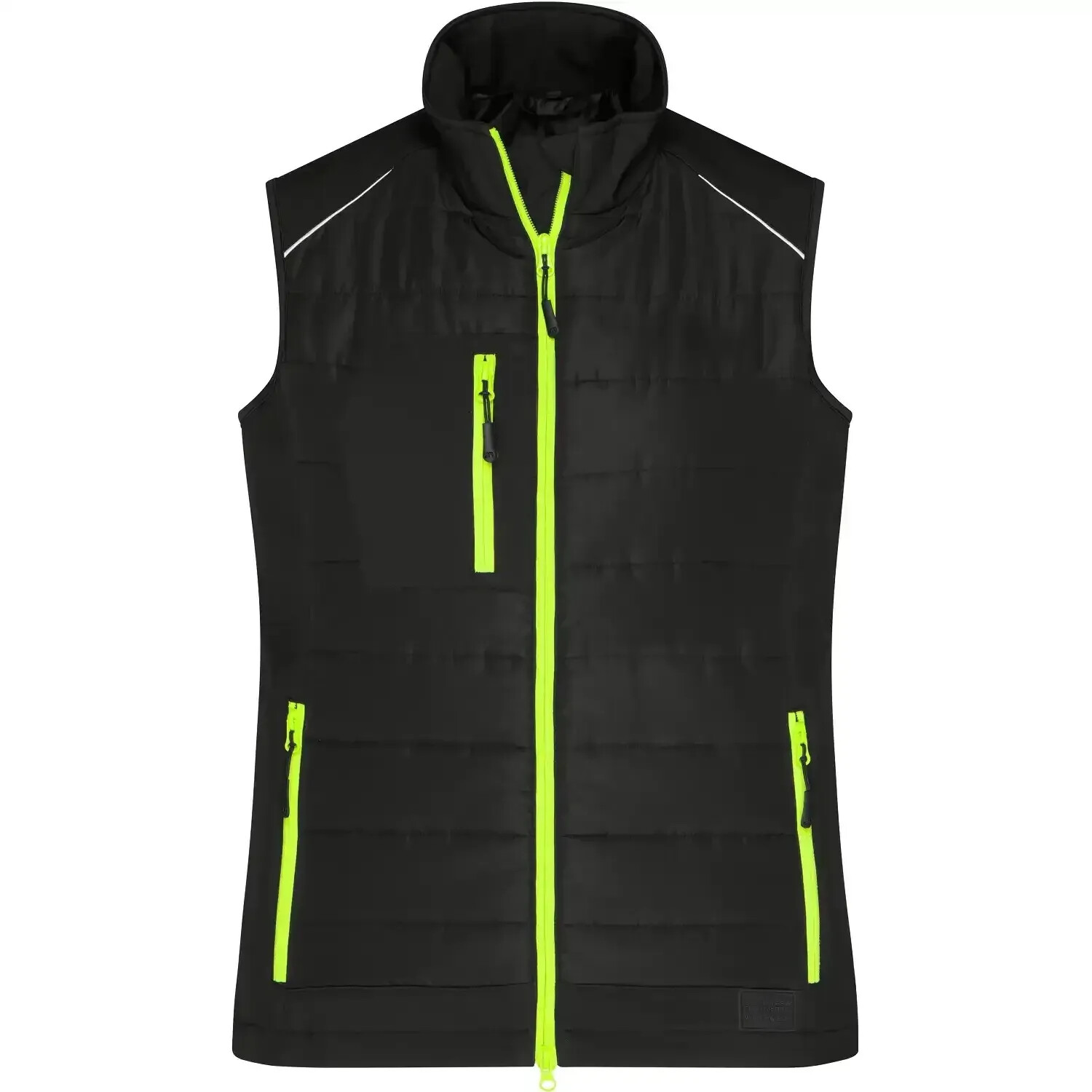 James & Nicholson Damen Hybridweste JN1821 black/yellow